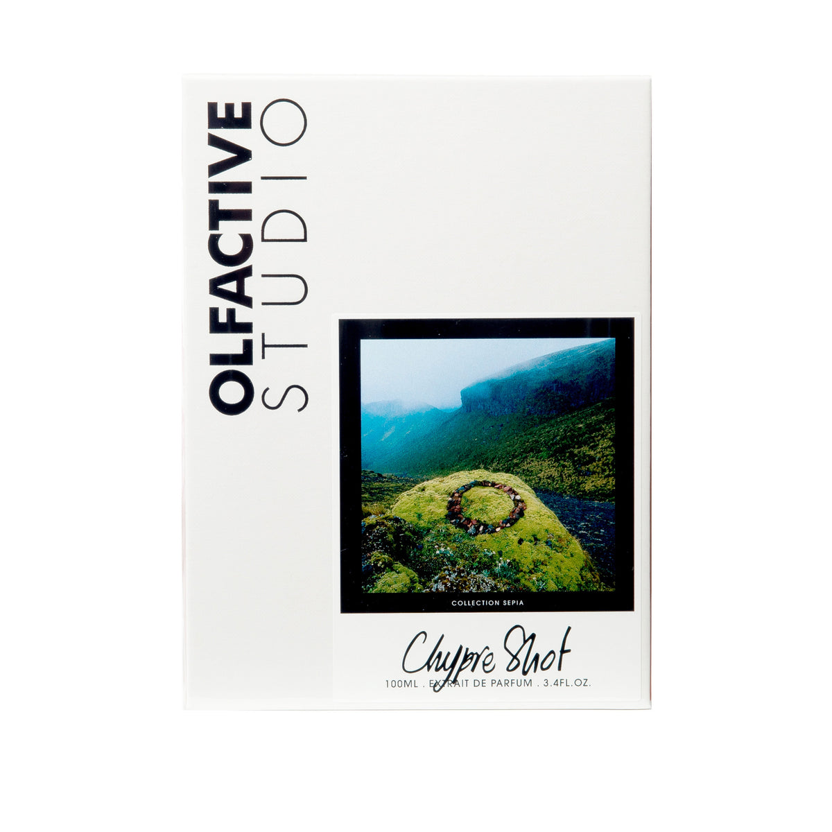 Olfactive Studio Chypre Shot parfymextrakt flaska och förpackning