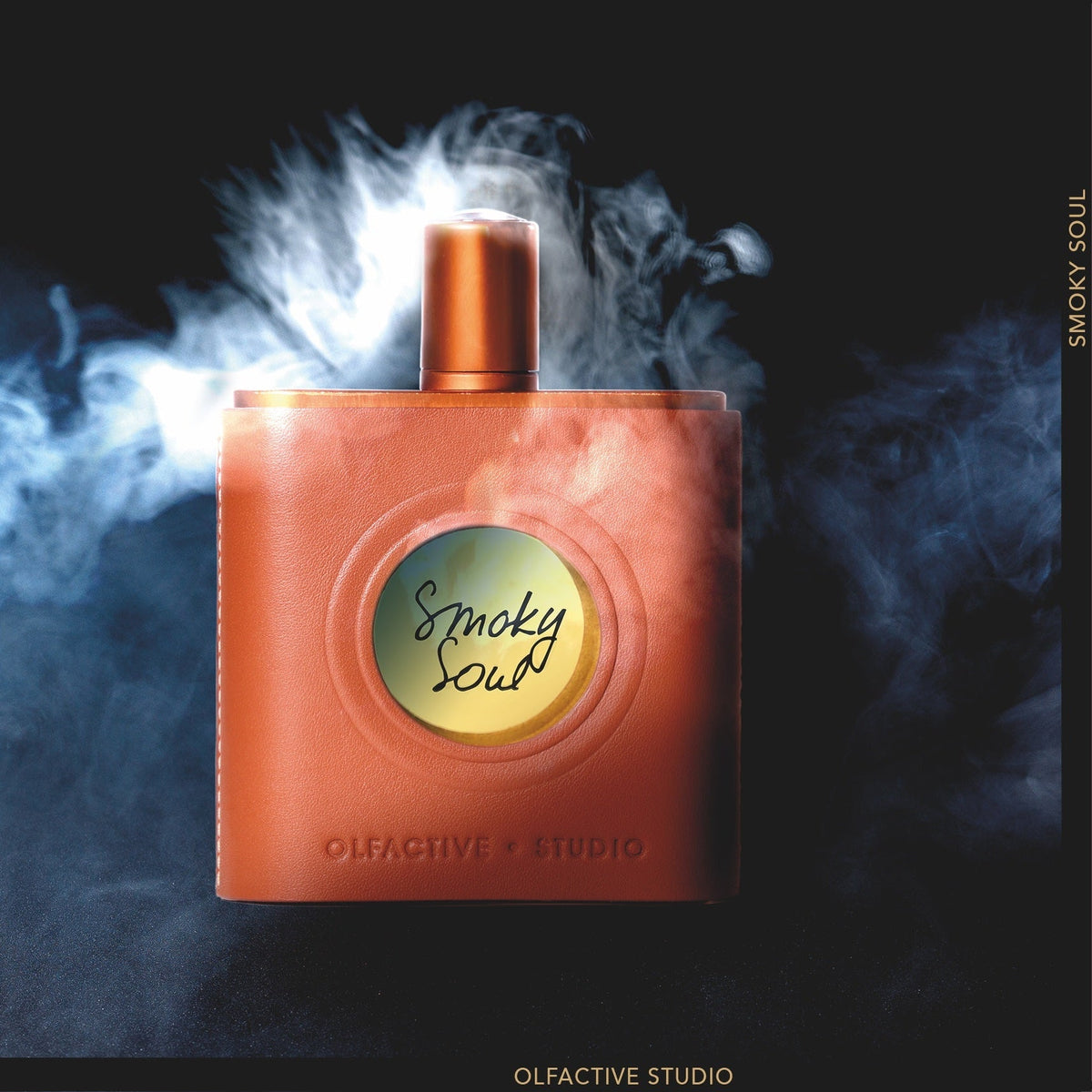 Olfactive Studio Smoky Soul parfymextrakt 100 ml, flaska och kartong