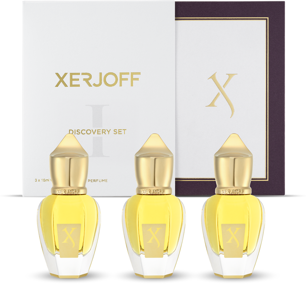 Xerjoff Discovery Set I med Cruz Del Sur II, Erba Pura och Uden Overdose, tre miniatyrer 15 ml