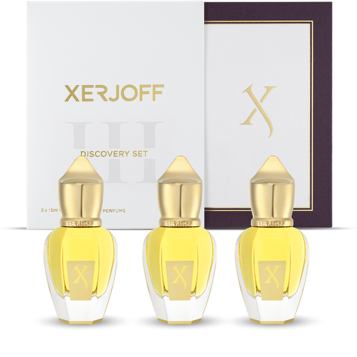 Xerjoff Discovery Set III med Naxos, Alexandria II och Golden Dallah, tre miniatyrer 15 ml